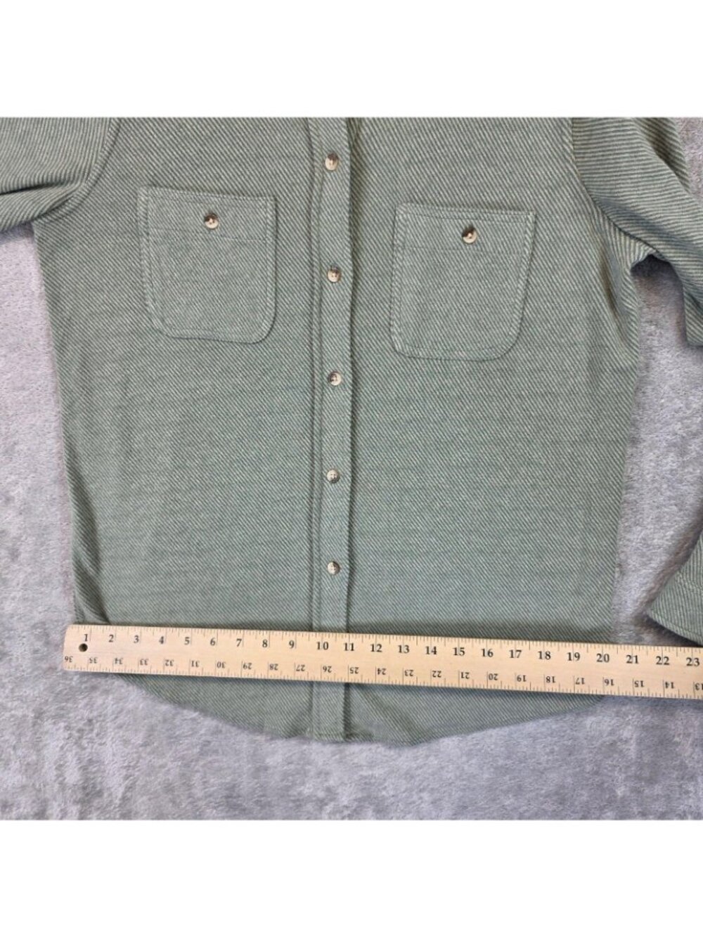 Faherty Button Up Shirt Womens S Green Collared Long Sleeve Knit Striped Top - Picture 10 of 10